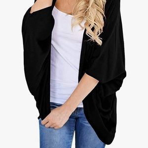Lightweight 3/4 batwing sleeve cardigan